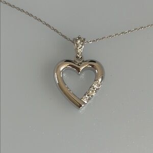 Diamonds 14k real solid gold Heart Necklace